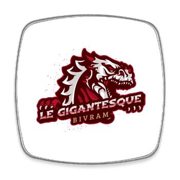 High-Designs logo d'un gigantesque dragon - Magnet carré - blanc - Devant