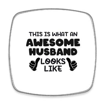 This is what an Awesome Husband Looks Like - Viereckiger Kühlschrankmagnet - Weiß - Vorne