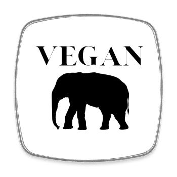 Éléphant végétalien - Magnet carré - blanc - Devant
