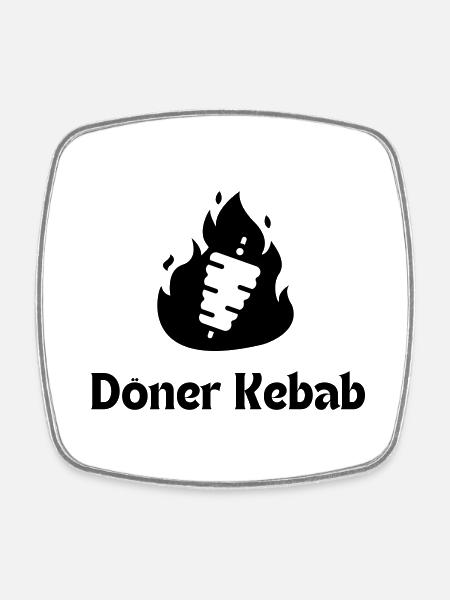 Doner kebab - Square fridge magnet - white