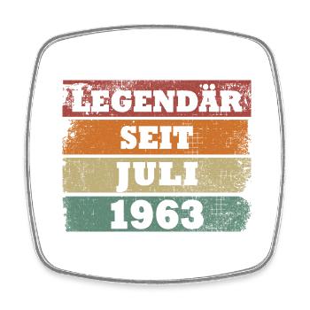 Legendär seit Juli 1963 Geburtstagsgeschenk - Viereckiger Kühlschrankmagnet - Weiß - Vorne
