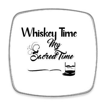 Whiskey Time - Boissons - Magnet carré - blanc - Devant