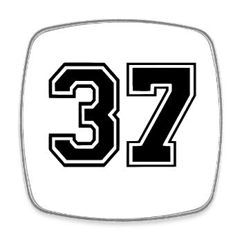 37 - Square fridge magnet - white - Front