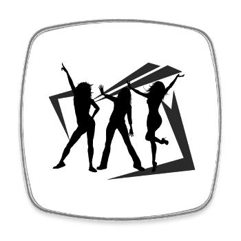 Dancing Dance Music - Square fridge magnet - white - Front