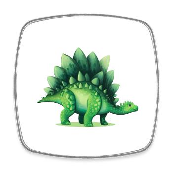 Dinosaur Stegosaurus Green Lizard Gift - Square fridge magnet - white - Front