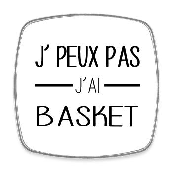 Accro au basket, prêt à tout dunker! - Magnet carré - blanc - Devant