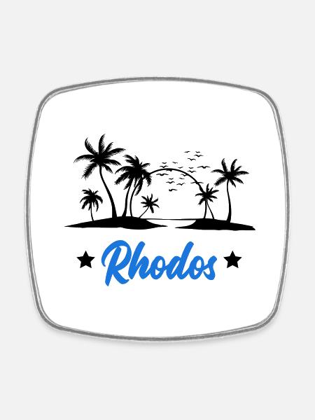 Rhodes - Square fridge magnet - white