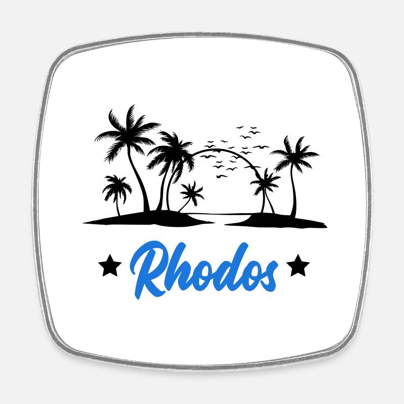 Rhodes - Magnet carré - blanc