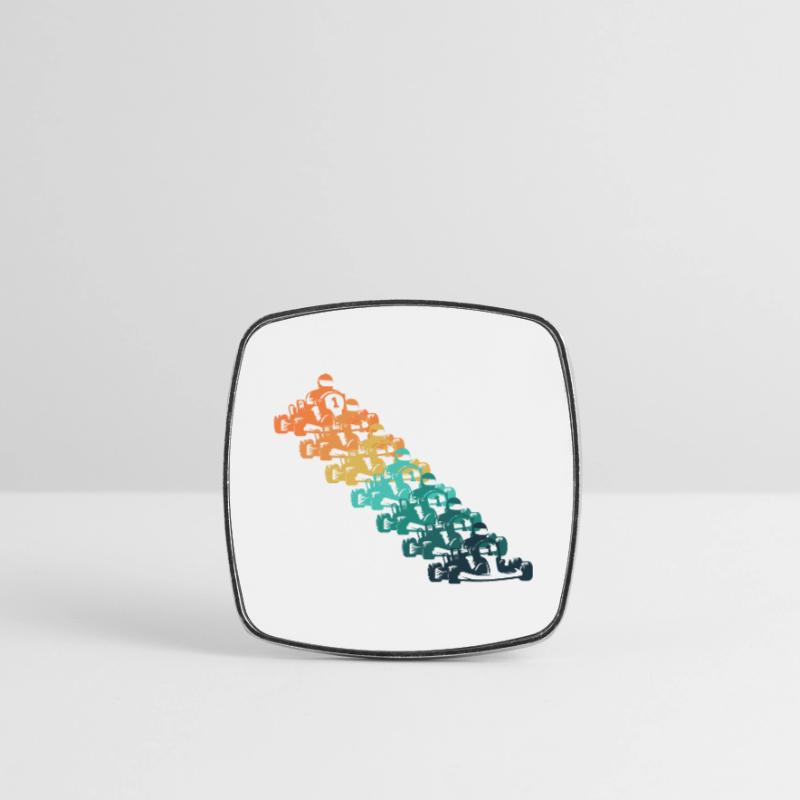Retro Karting Square fridge magnet