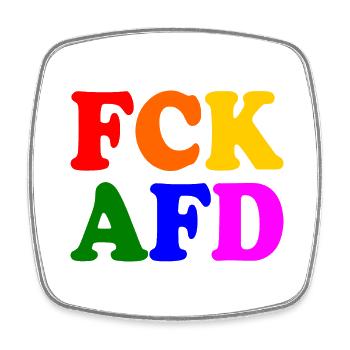 Fck afd - Viereckiger Kühlschrankmagnet - Weiß - Vorne