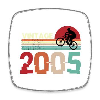 Vintage Birthday retro sunset design - Square fridge magnet - white - Front