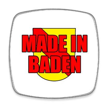 Made in Baden badisch Badner Spruch Sprüche - Viereckiger Kühlschrankmagnet - Weiß - Vorne