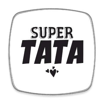 Super Tata - Magnet carré - blanc - Devant
