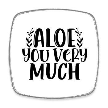 Aloe you very much, Gardening Plants Happiness - Square fridge magnet - white - Front