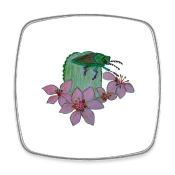 Jewel bug - Square fridge magnet - white - Front