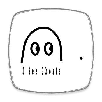 I See Ghosts - Square fridge magnet - white - Front