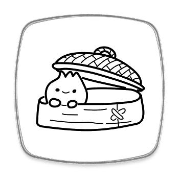 Bao - Square fridge magnet - white - Front