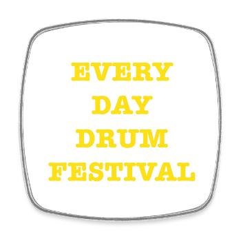 EveryDayDrumFestival - Square fridge magnet - white - Front