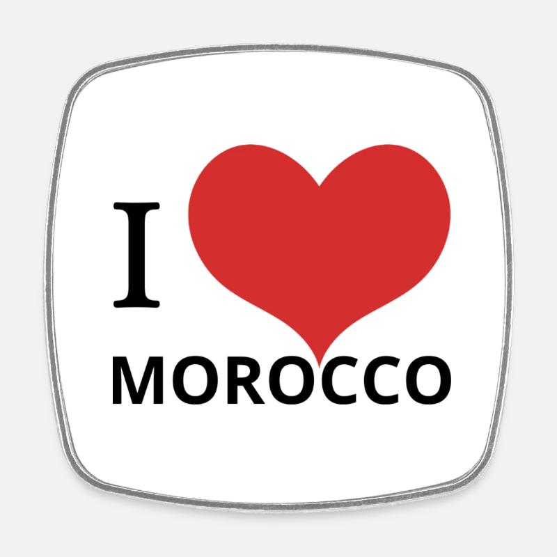 I LOVE MOROCCO - Square fridge magnet - white