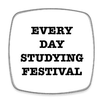 EveryDayStudyingFest - Square fridge magnet - white - Front