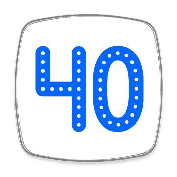 40. 40 YEARS. 40th ANNIVERSARY. 40TH ANNIVERSARY. - Square fridge magnet - white - Front