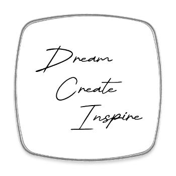 Dream Create Inspire black - Square fridge magnet - white - Front