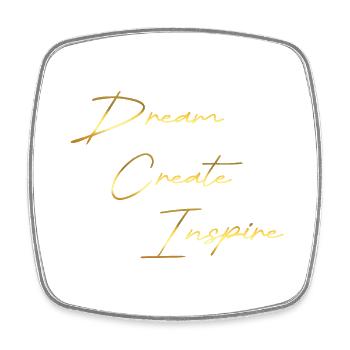 Dream Create Inspire gold - Square fridge magnet - white - Front