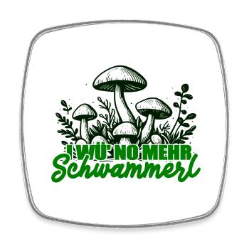Pilzsammler Witziger Spruch - Viereckiger Kühlschrankmagnet - Weiß - Vorne