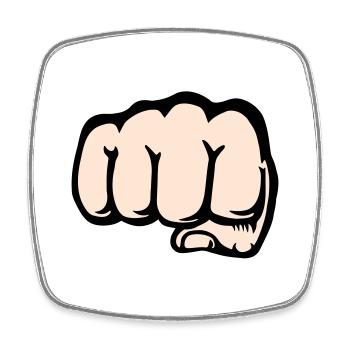 Faust Hand Symbol vorne - Viereckiger Kühlschrankmagnet - Weiß - Vorne