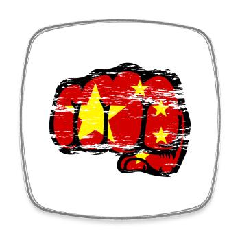 China Flagge Hand Faust used - Viereckiger Kühlschrankmagnet - Weiß - Vorne