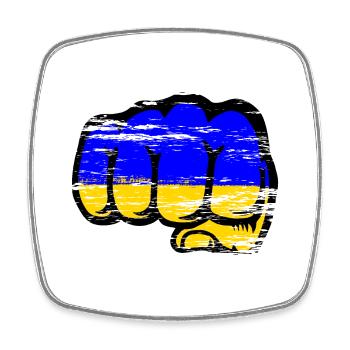 Ukraine Flagge Hand Faust used - Viereckiger Kühlschrankmagnet - Weiß - Vorne