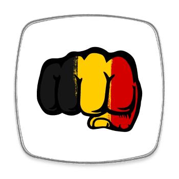Belgien Flagge Hand Faust used - Viereckiger Kühlschrankmagnet - Weiß - Vorne