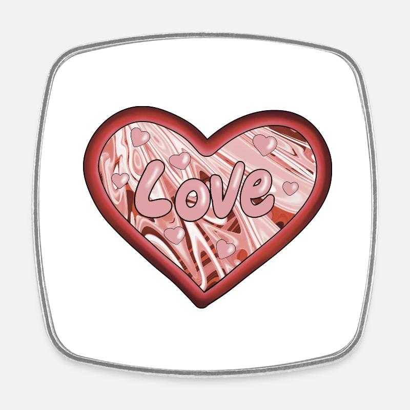 Love - Square fridge magnet - white
