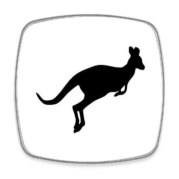 Kangaroo 01 - Square fridge magnet - white - Front