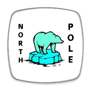eisbär north pole - Viereckiger Kühlschrankmagnet - Weiß - Vorne