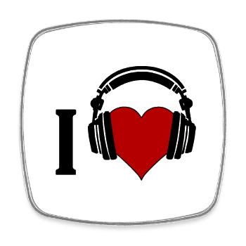 I ♥️ Musique - Magnet carré - blanc - Devant