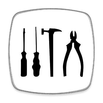 tool - Square fridge magnet - white - Front
