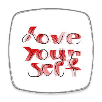 Love yourself - Viereckiger Kühlschrankmagnet - Weiß - Vorne