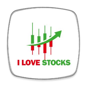 Love of stocks - Square fridge magnet - white - Front