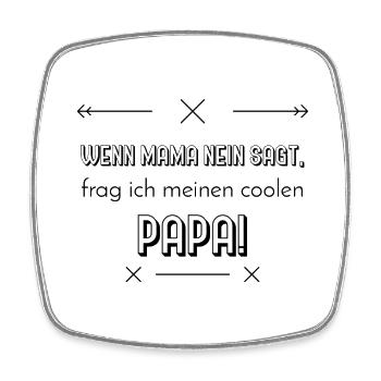 lustige sprüche cooler papa - Viereckiger Kühlschrankmagnet - Weiß - Vorne