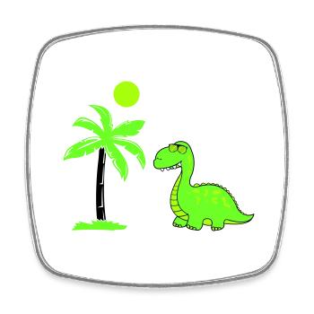 dinosaurier palme 02 - Viereckiger Kühlschrankmagnet - Weiß - Vorne