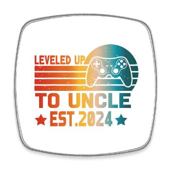 leveled up to uncle Level Unlocked Est uncle 2024 - Magnet carré - blanc - Devant