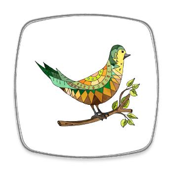 Bunter Vogel - Viereckiger Kühlschrankmagnet - Weiß - Vorne