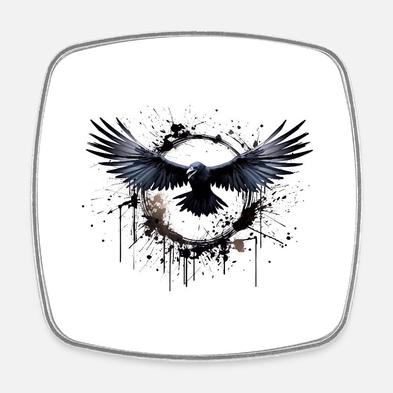 Raven - Square fridge magnet - white
