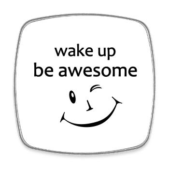 Yoga Shirt, Motivation, lächeln, wake up - Viereckiger Kühlschrankmagnet - Weiß - Vorne