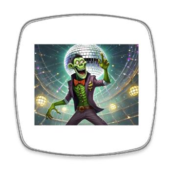 Drunkenstein's Monster Halloween lustiges Wortspiel al - Viereckiger Kühlschrankmagnet - Weiß - Vorne