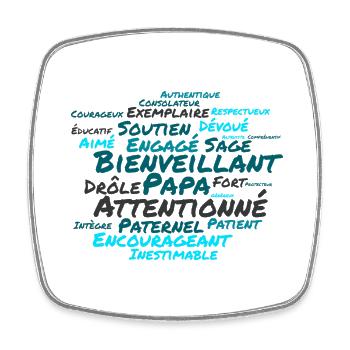 Les Mots de Papa : Un Nuage d'Amour en Mots Doux ! - Magnet carré - blanc - Devant