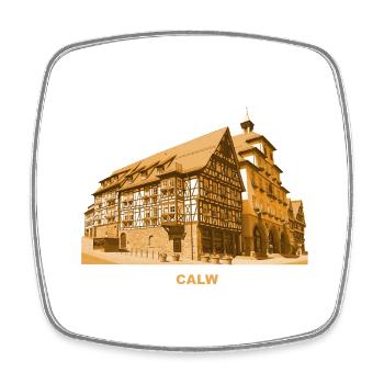 Hôtel de ville de Calw, Forêt-Noire, Bade-Wurtemberg - Magnet carré - blanc - Devant