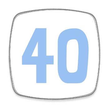40. 40 YEARS. 40th ANNIVERSARY. 40TH ANNIVERSARY. - Square fridge magnet - white - Front