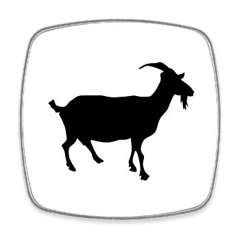Goat Silhouette - Square fridge magnet - white - Front
